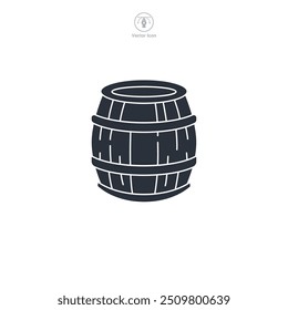 Wooden Barrel Rolling icon symbol vector illustration isolated on white background