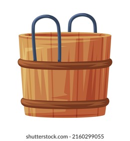 Wooden Barrel for Sauna as Finland Symbol and Attribute Vector Illustration