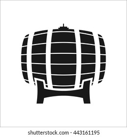 Wooden barrel sign simple icon on background