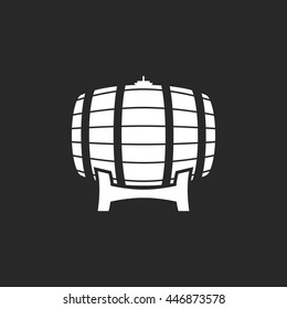 Wooden barrel sign simple icon on background