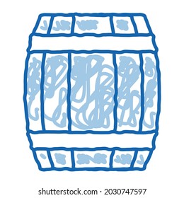 Wooden Barrel sketch icon vector. Hand drawn blue doodle line art Wooden Barrel isometric sign. isolated symbol illustration