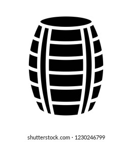 wooden barrel storage container processed food solid design icon.