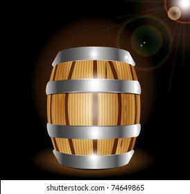 Wooden barrel. Vector, 10eps