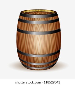 Wooden barrel. Vector