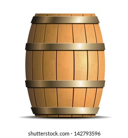 Wooden barrel vector