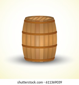 Wooden barrel vector
