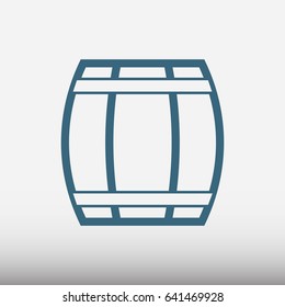 wooden barrel vector flat pictograph line icon stock design illustration
