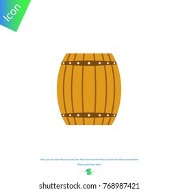 Wooden barrel vector icon