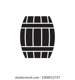 Wooden barrel vector icon. Wine barrel icon. Barrel flat sign design. Wine barrel symbol pictogram. UX UI icon