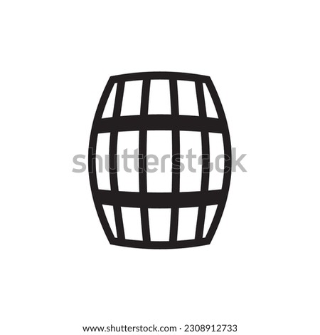 Wooden barrel vector icon. Wine barrel icon. Barrel flat sign design. Wine barrel symbol pictogram. UX UI icon