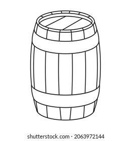 Wooden barrel vector icon.Outline vector icon isolated on white background wooden barrel.