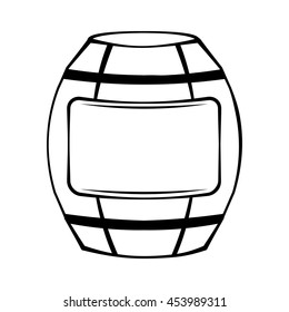 Wooden barrel. Vector illustration.