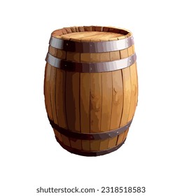 wooden barrel vector illustration. vector eps 10