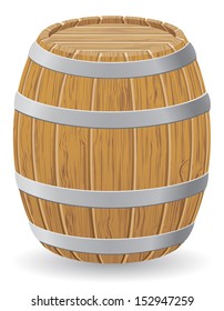 wooden barrel vector illustration isolated on white background