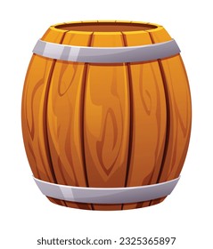 Wooden barrel vector illustration isolated on white background