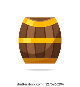 Wooden barrel vector isolated
