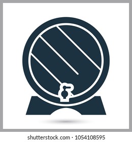 Wooden barrel of wine simple icon