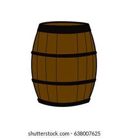wooden barrel for wine with steel ring