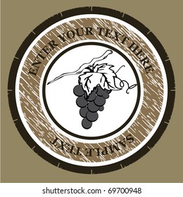 wooden barrel for wine vector design or card