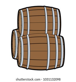 Wooden barrels isolated