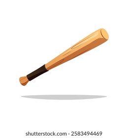 Wooden baseball bat vector isolated on white background.