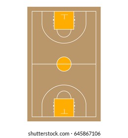Wooden baseball court and basketball
