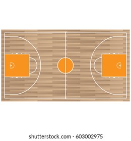 Wooden baseball court top view icon isolated on white. Vector illustration of playing pitch with marks for participators playing game. Special sport field template in flat design realistic style