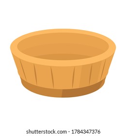 Wooden basin vector icon.Cartoon vector icon isolated on white background wooden basin.