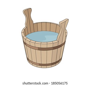 Wooden basin with water