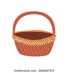 wooden basket illustration over white