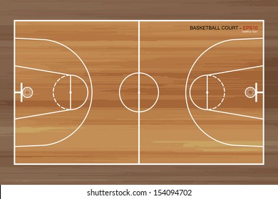 Wooden basketball court - Vector illustration