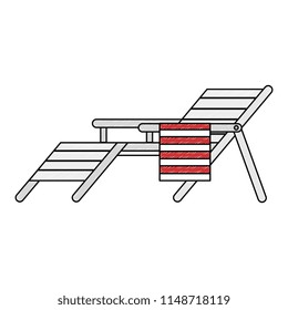 wooden beach chair icon