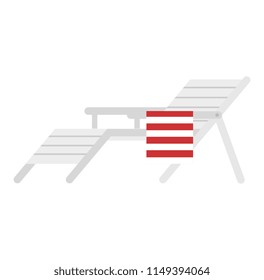 wooden beach chair icon