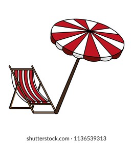 wooden beach chair with umbrella