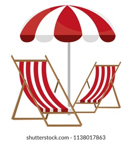 wooden beach chair with umbrella