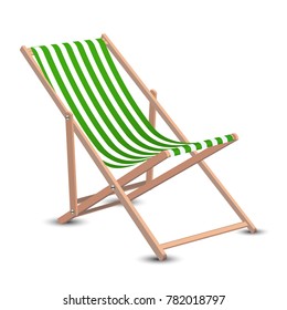 wooden beach chaise longue vector illustration isolated on white background EPS10.