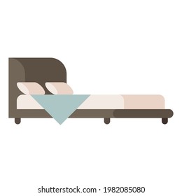 wooden bed furniture home icon