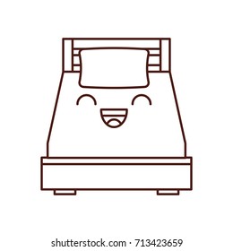 wooden bed with pillow blanket furniture room