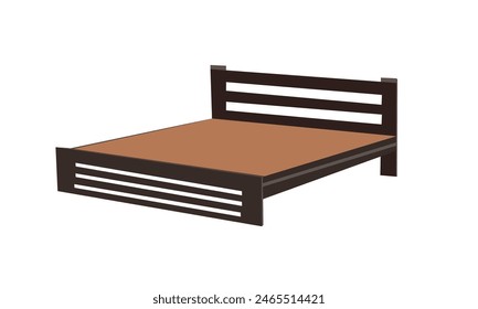 Wooden Bed vector illustration for commercial use.