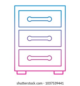 wooden bedside table drawers furniture vector illustration