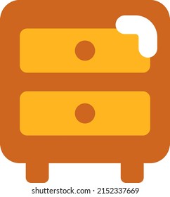 Wooden bedside table, illustration, vector on a white background.