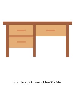 
Wooden bedside table or nightstand ico for home interior
