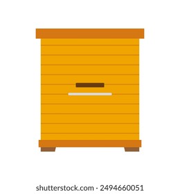 wooden bee hive isolated on white background, vector illustration of bee house