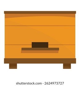 Wooden beehive for producing honey standing on legs on a white background