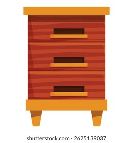 Wooden beehive standing on small legs, a safe and natural home for bees producing honey