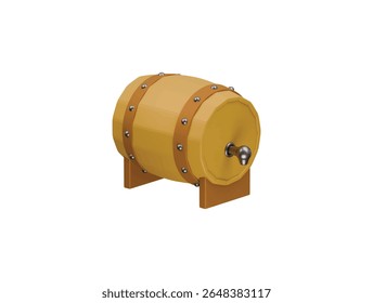barril de cerveja de madeira ícone 3d ilustração render