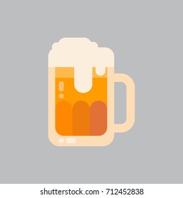 Wooden Beer Barrel Icon Oktoberfest Festival Concept Flat Vector Illustration