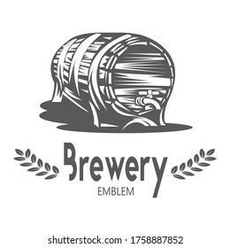 Wooden Beer Barrel Logo Vector Illustration Stock Vector (Royalty Free ...