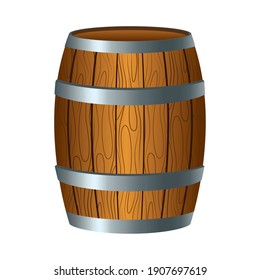 wooden beer barrel st patrick icon vector illustration design