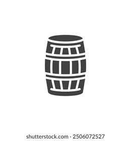 Wooden beer barrel vector icon. filled flat sign for mobile concept and web design. Beer Barrel glyph icon. Pub symbol, logo illustration. Vector graphics